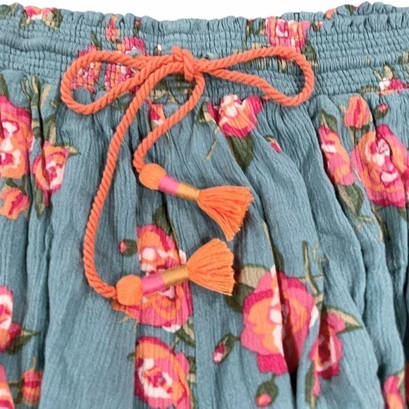 Matilda Jane Womens Medium Long Walks Shorts Floral Pull On Green Pink 27698B - Picture 6 of 16